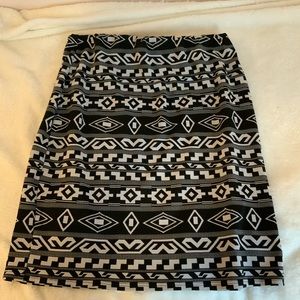 Black and White Aztec Print skirt